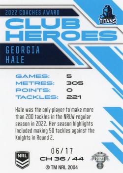 2023 NRL Traders Titanium - Club Heroes Priority #CH36 Georgia Hale Back